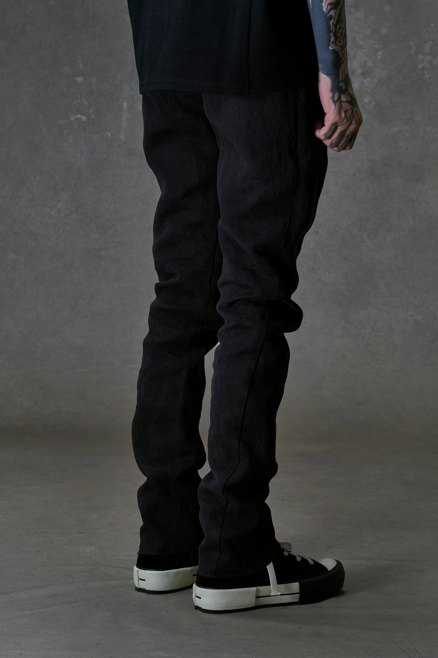 Stone Washed Black Slim Washi Pants - Image 3