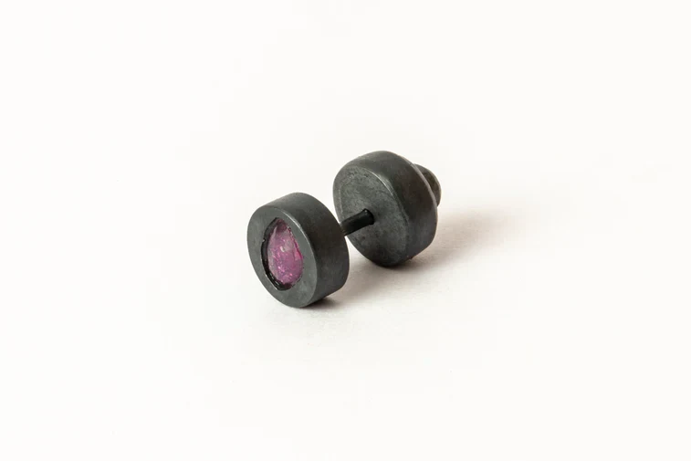 Stud Earring 0.2 CT Ruby Slice 1935-2-KA+RUB - Image 3
