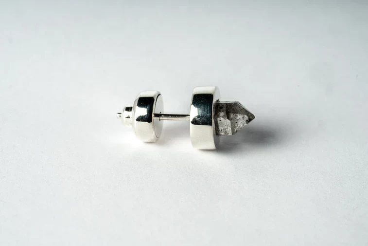 Stud Earring 9mm Herkimer Spike 1235-6-PA+HER - Image 4