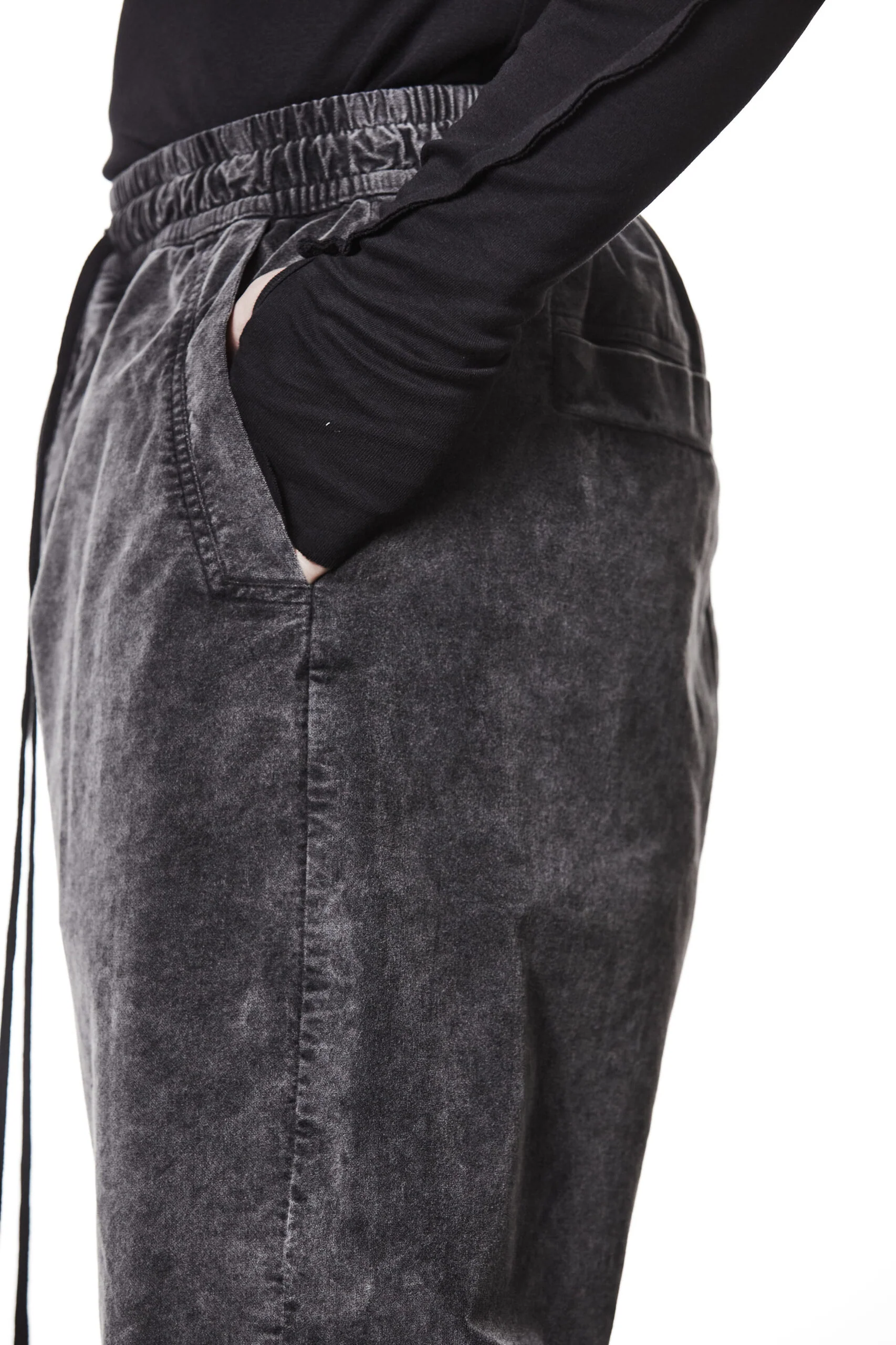 Used Grey Washed Velvet Cotton Pants MP 16 - Image 5