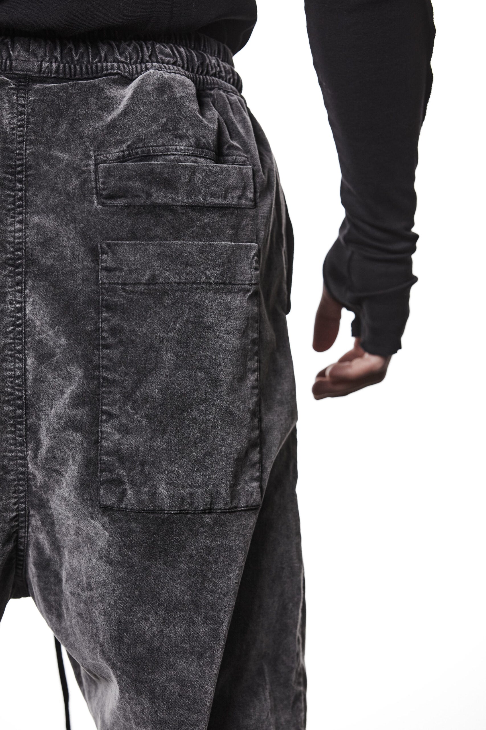 Used Grey Washed Velvet Cotton Pants MP 16 - Image 6
