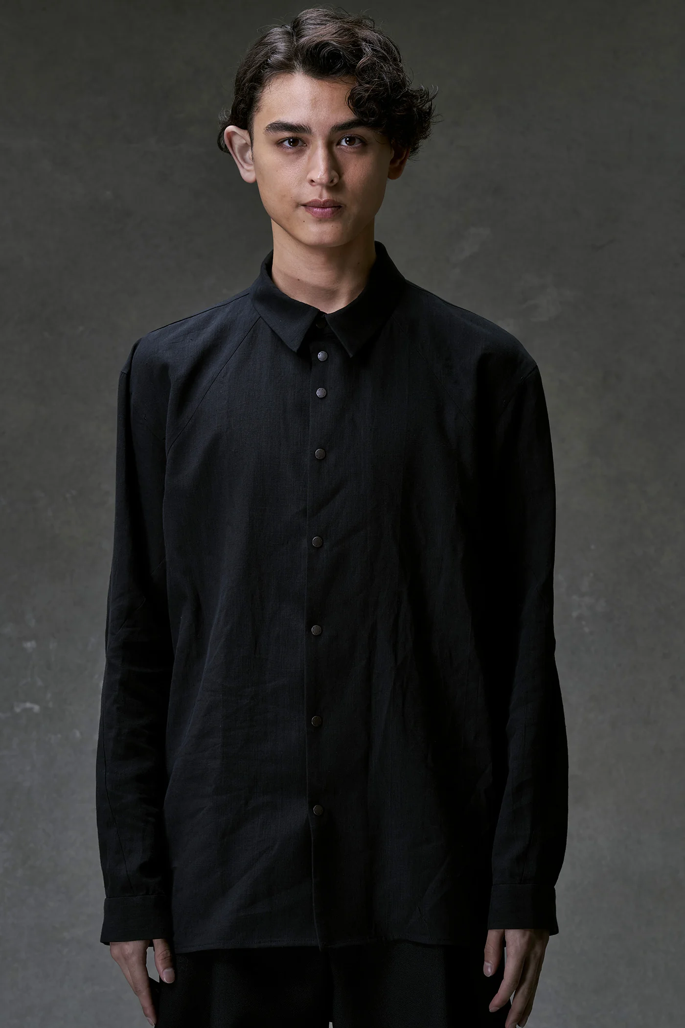 Vintage Blue Collared Snap Button Shirt - Image 5