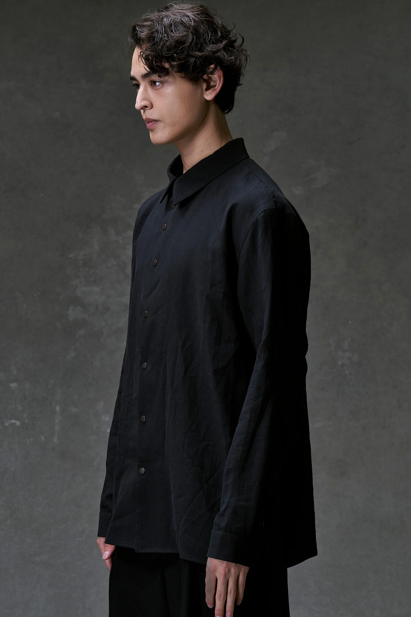 Vintage Blue Collared Snap Button Shirt - Image 6