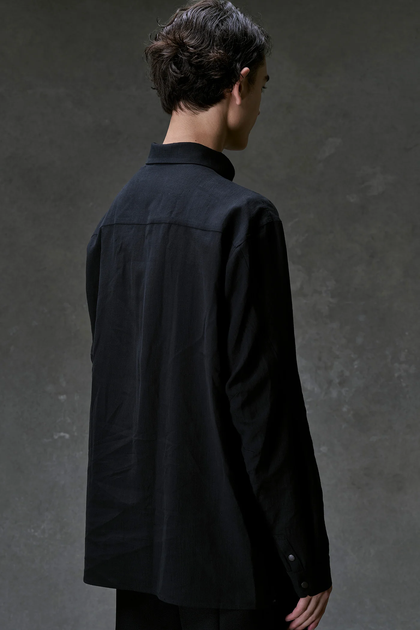 Vintage Blue Collared Snap Button Shirt - Image 7