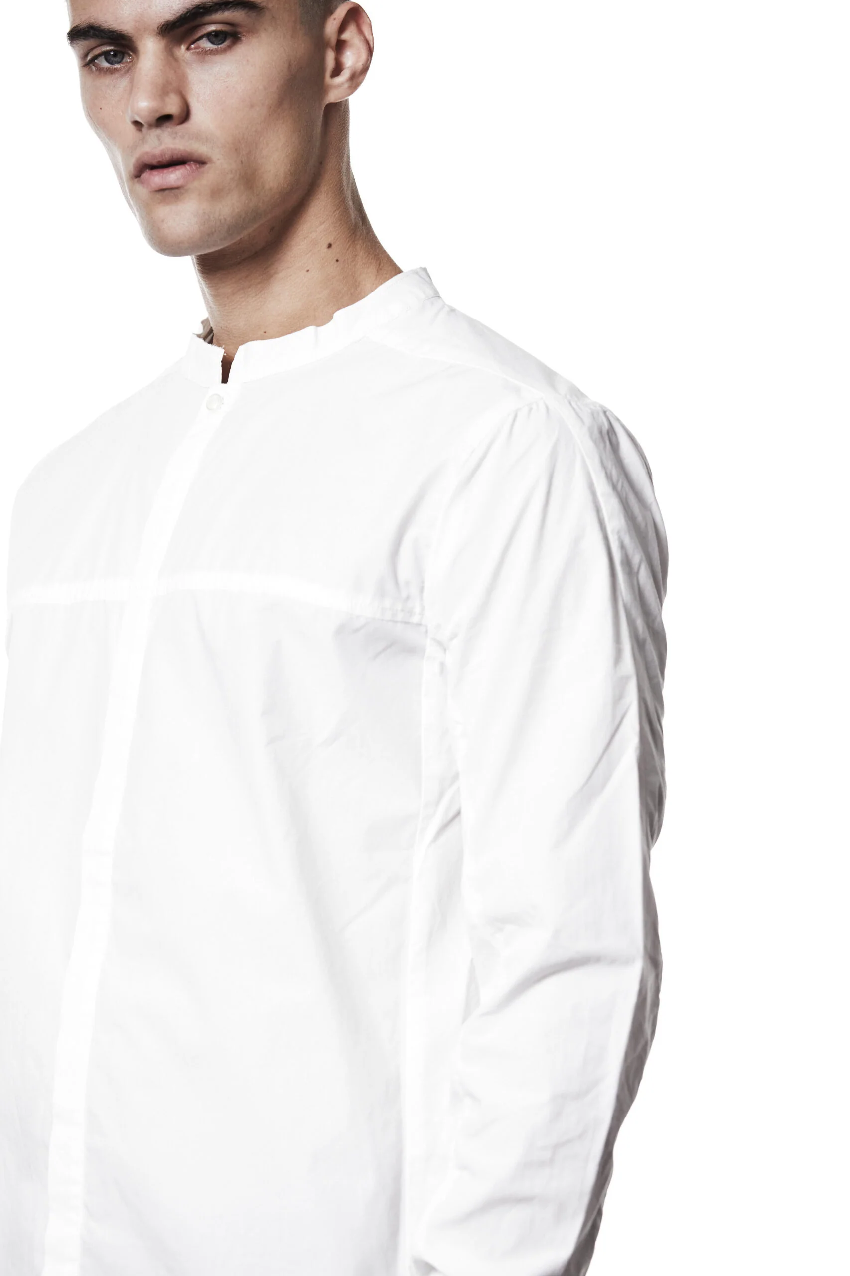White Stand Up Collar Shirt MH 177 - Image 6