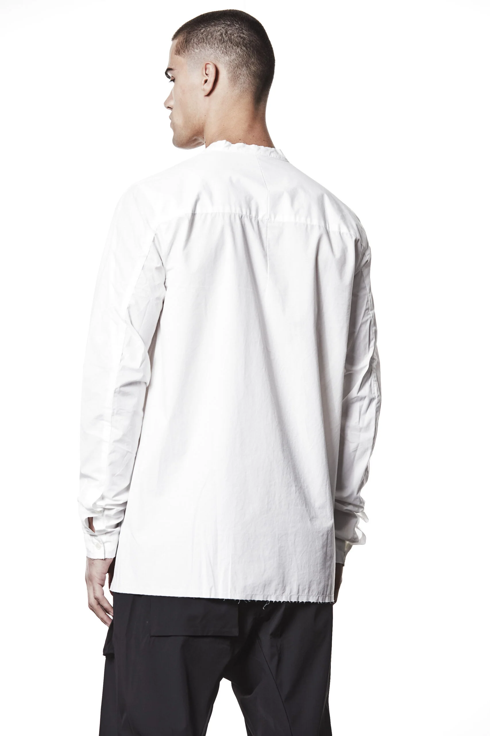 White Stand Up Collar Shirt MH 177 - Image 7
