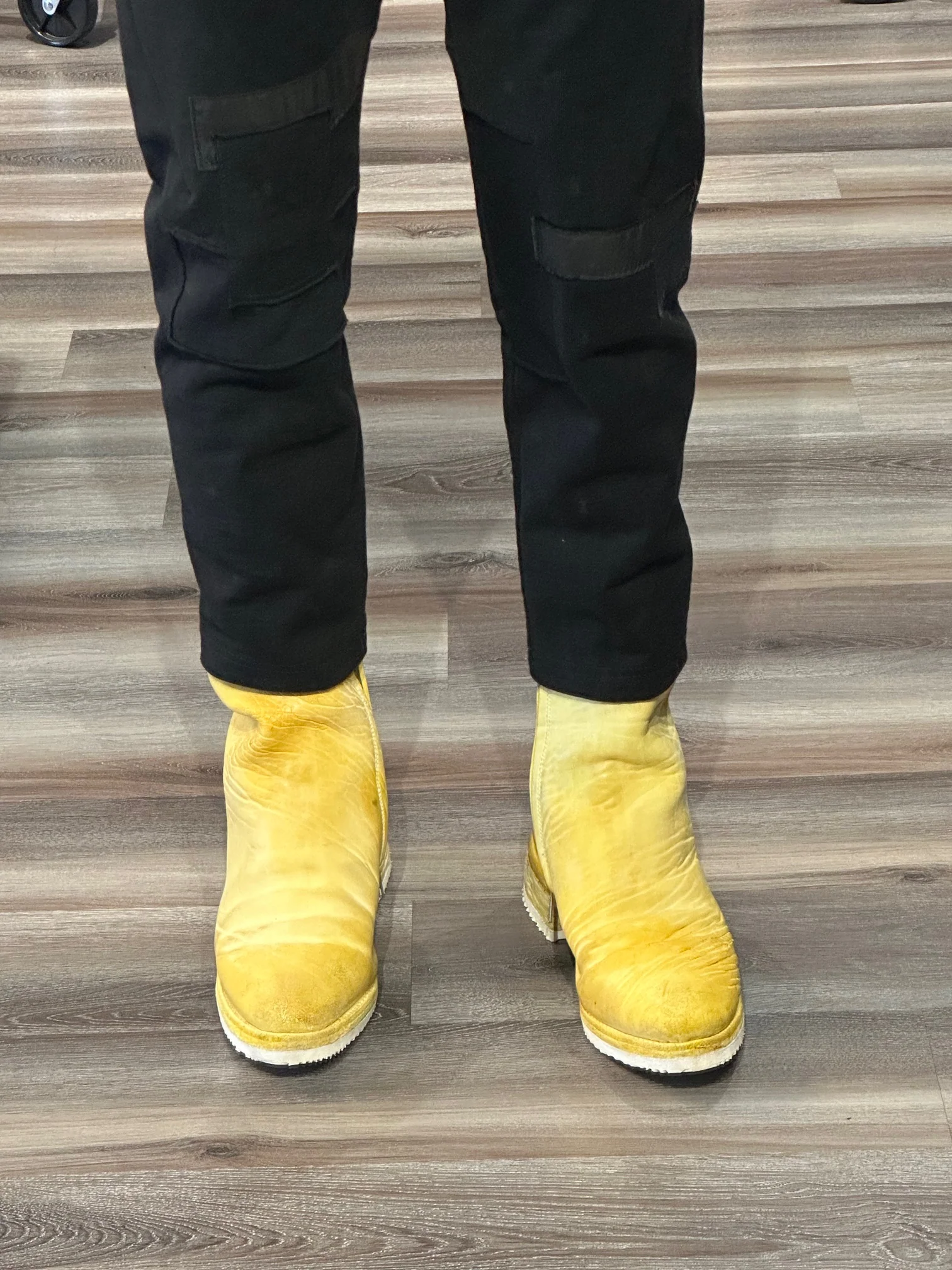 Yellow One Piece Object Dyed Culatta Horse Leather Side Zip Boots by Carol Christian Poell - Image 10